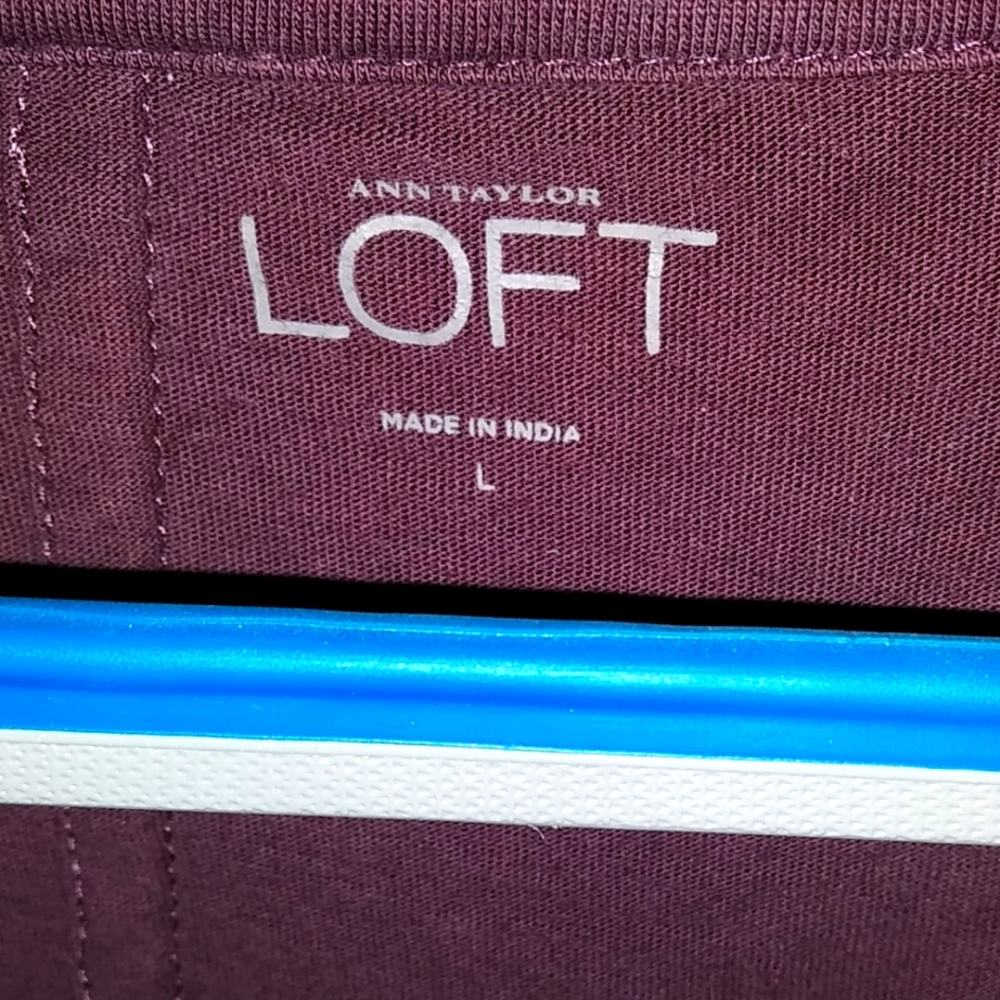 Plum Colored LOFT Top with Sequins ~ Size Large - Picture 8 of 11